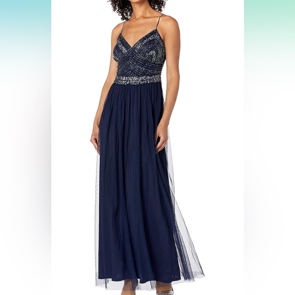 Marina Mesh Beaded Gown